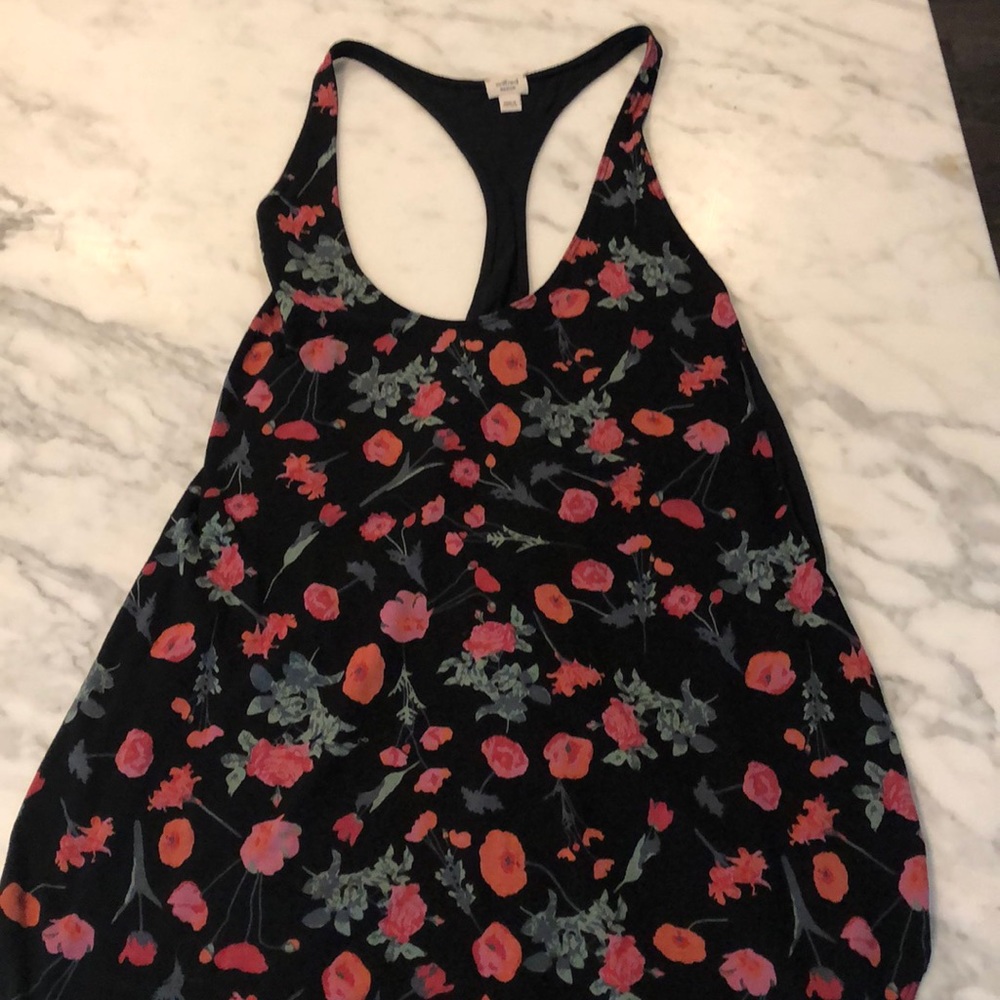 Aritzia Wilfred M Black Floral Racerback Tank Top - Picture 2 of 5